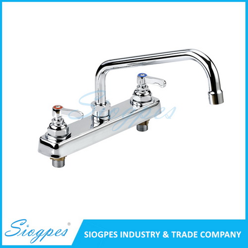 K32801 Double Holes 8 Inches Workboard Kitchen Sink Faucet with Swing Nozzle