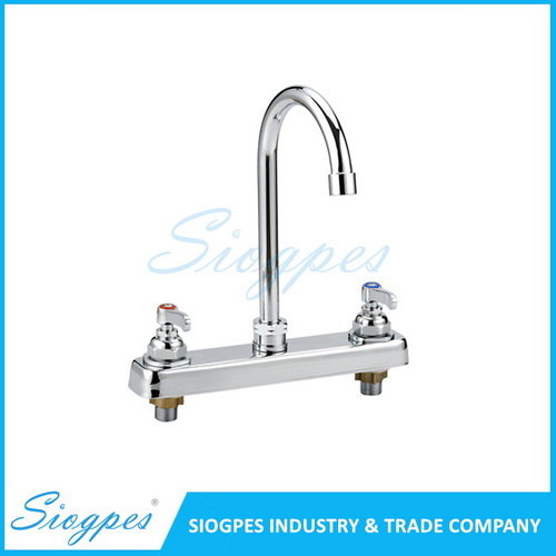K32803 Double Holes 8 Inches Workboard Service Kitchen Faucet with Swanneck Nozzle