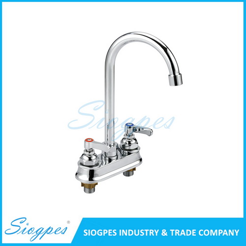 K32903 Double Holes 4 Inches Workboard Mixing Kitchen Tap with Swanneck Nozzle