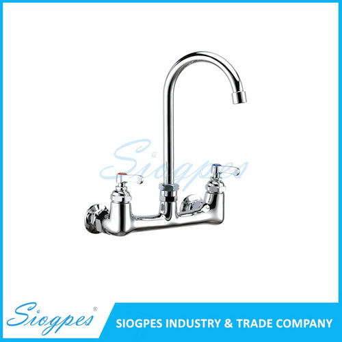K32103 Wall Mounted Mixing Kitchen Tap with Gooseneck Spout