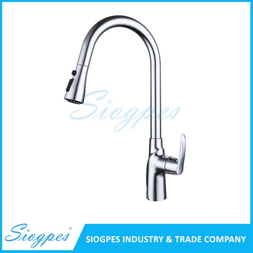 F7052C Pull Out Kitchen Faucet Brass with Chrome Plated